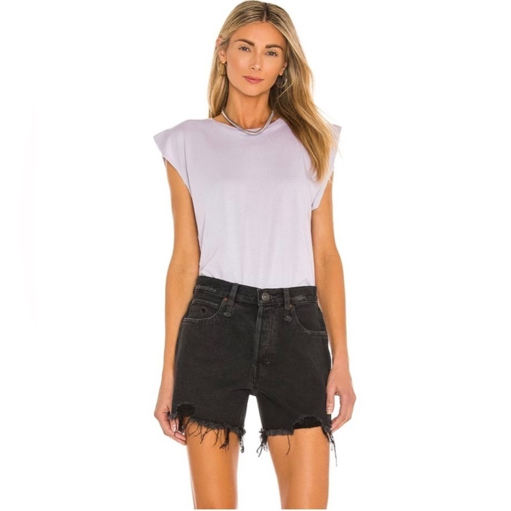 NWT Free People Makai Black Distressed Denim Cutoff Shorts